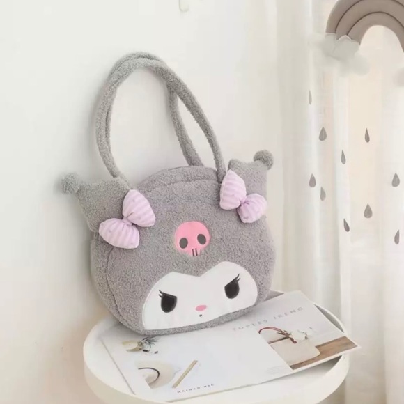 Kukumi bag shoulder handbag plush gray Sanrio - Picture 2 of 4